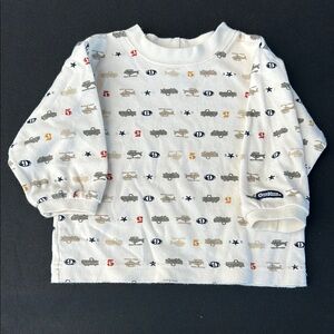 OshKosh B'gosh Kids White Helicopter Patterned Long Sleeve Shirt 12m
